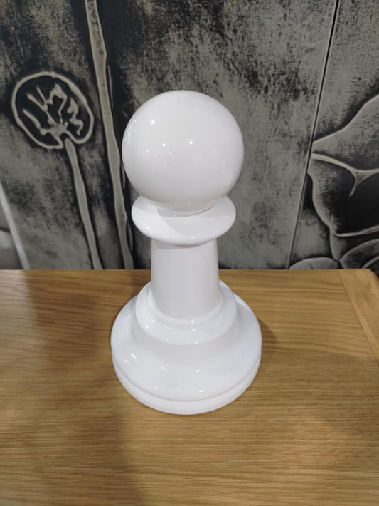 Decorative Chess Pieces in White - Rook, Queen, and Pawn